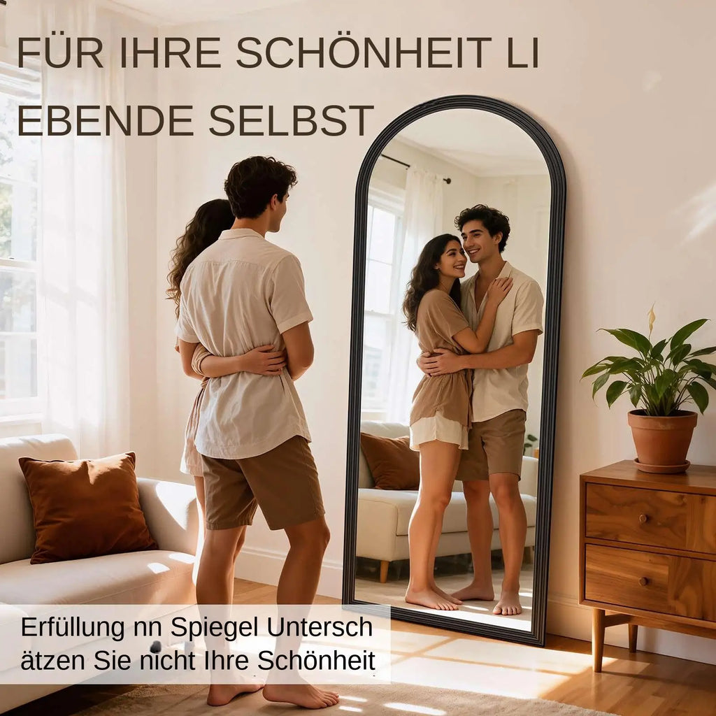 Arch Full-Length Standing Mirror – Natural Wood Frame