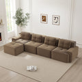 Soft Modular U-Shaped Corduroy Sofa – 3–4 Seater