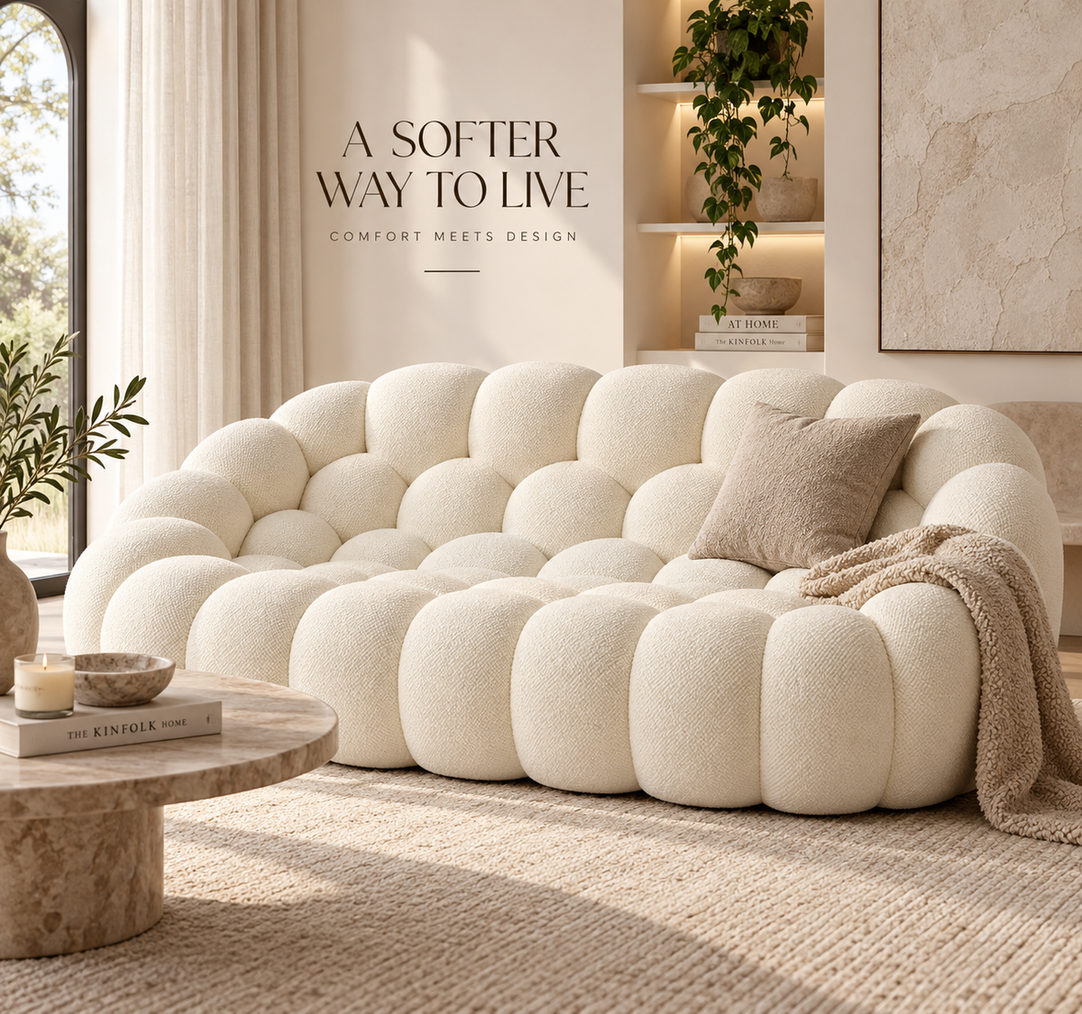 Modular Bubble Sofa – Soft European Lounge Style White