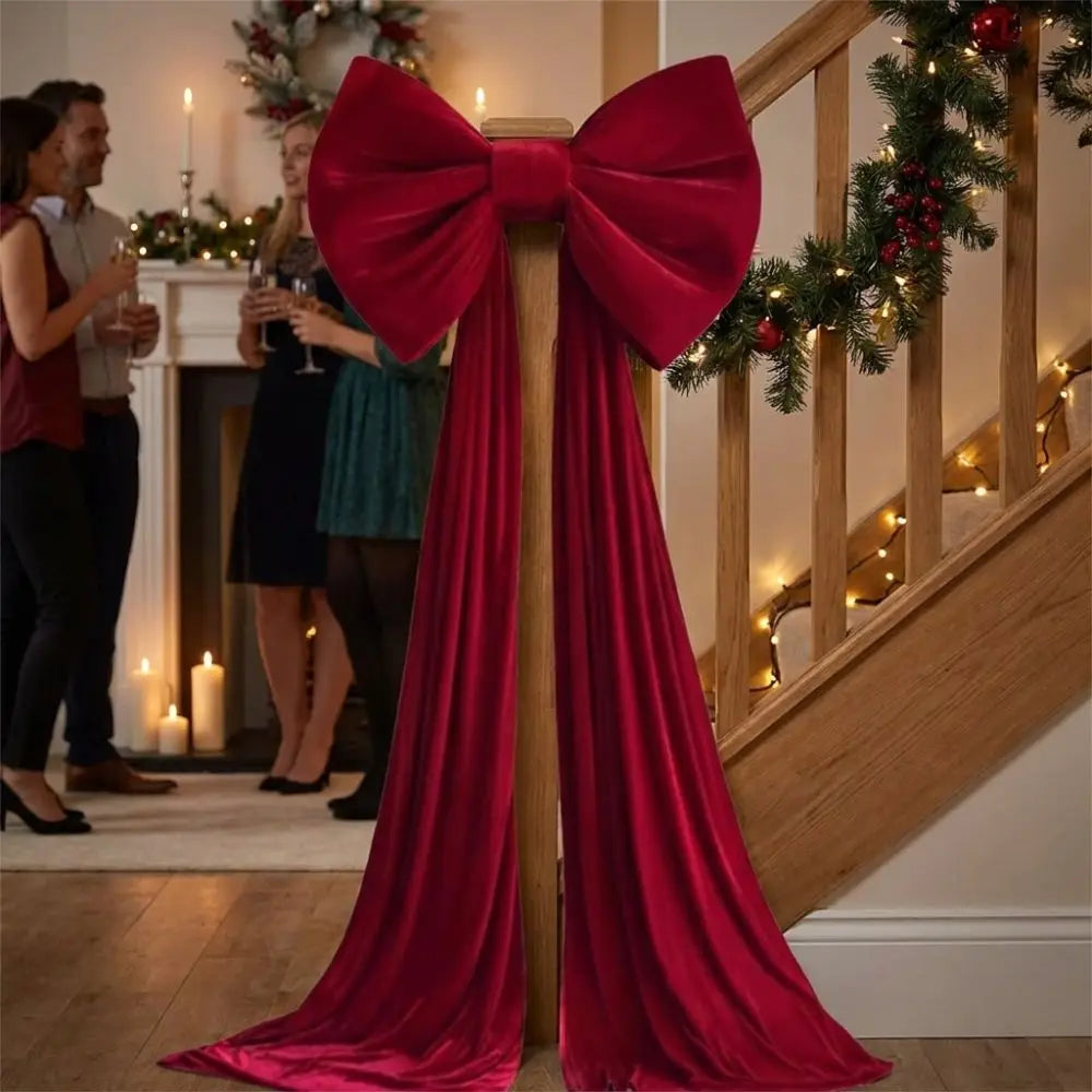Oversized Velvet Christmas Tree Bow