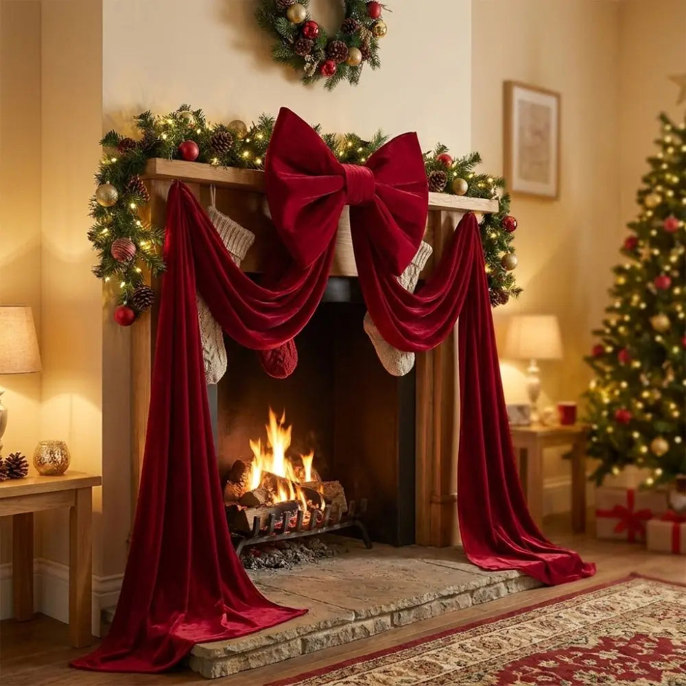 Oversized Velvet Christmas Tree Bow