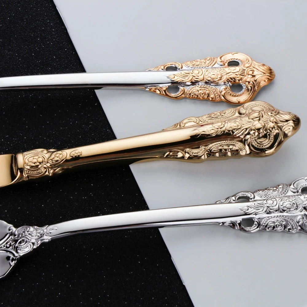 Baroque Gold Plated Stainless Steel Cutlery Set