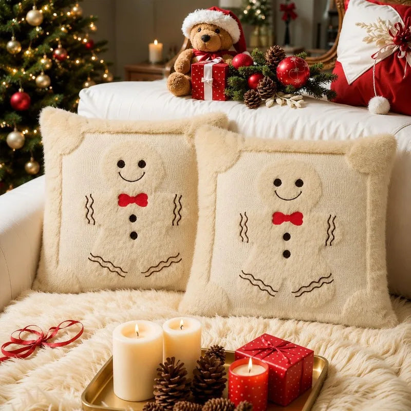 Christmas Tree Embroidered Cushion Cover – 2 piece set, 45x45 cm