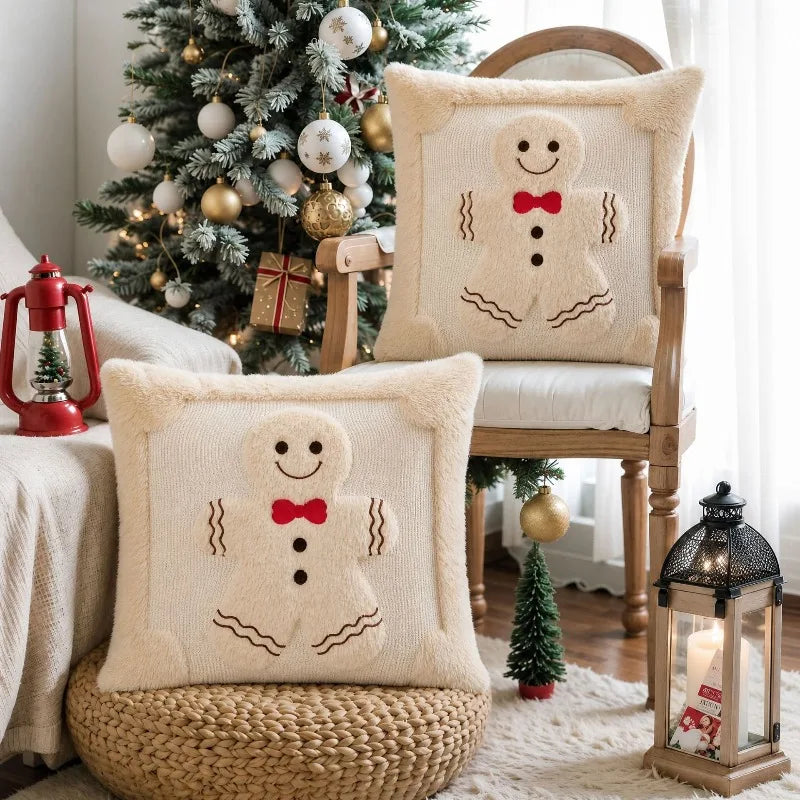Christmas Tree Embroidered Cushion Cover – 2 piece set, 45x45 cm