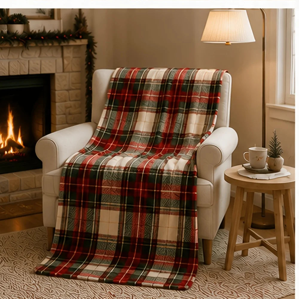 Red Snowflake Christmas Throw Blanket
