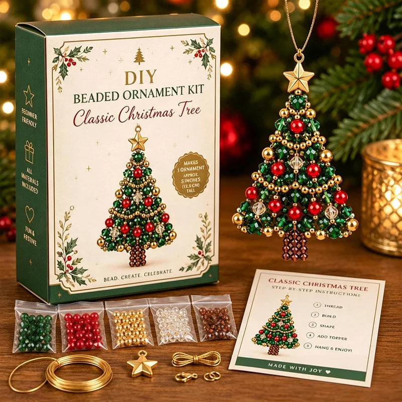 DIY Beaded Christmas Tree Ornament Kit