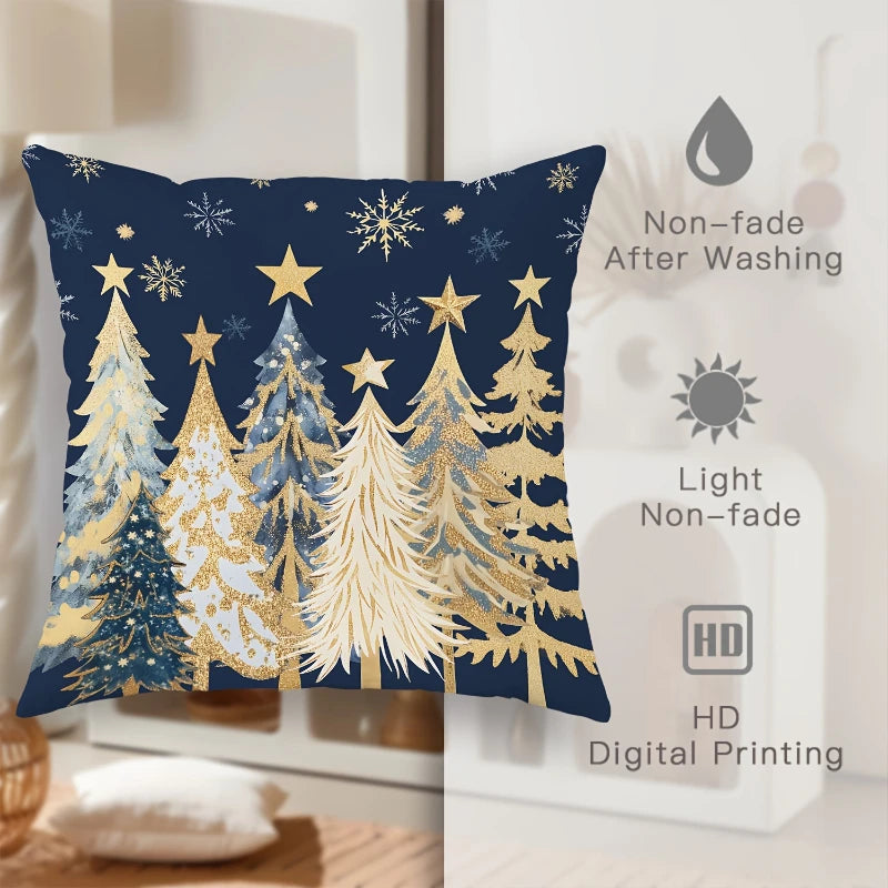Embroidered Christmas Cushion Cover