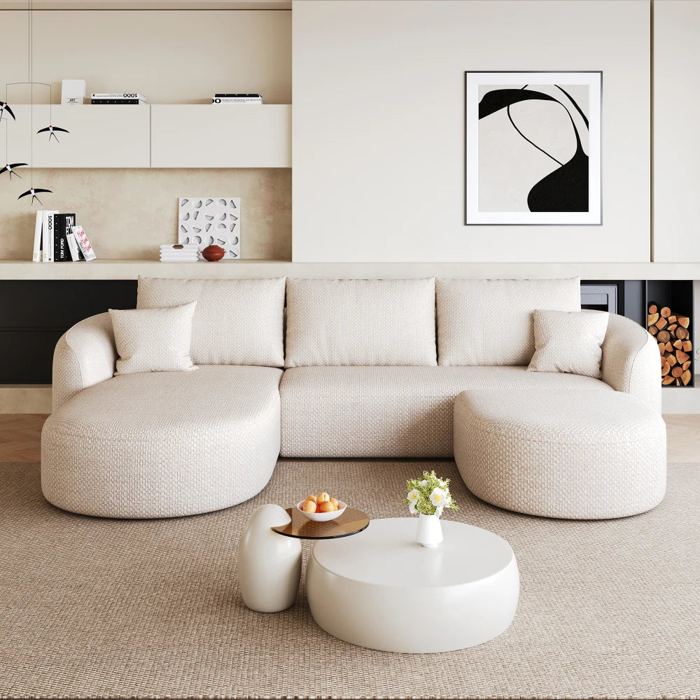 Modular U-Shaped Cloud Sofa – White