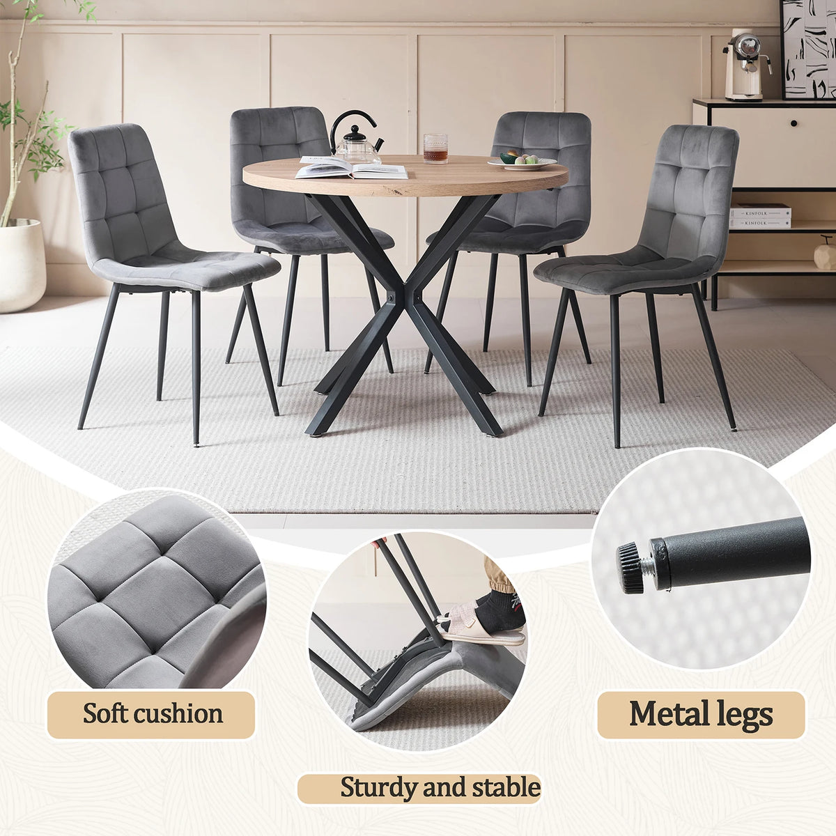 Velvet Dining Chairs – Set of 2, 4 or 6