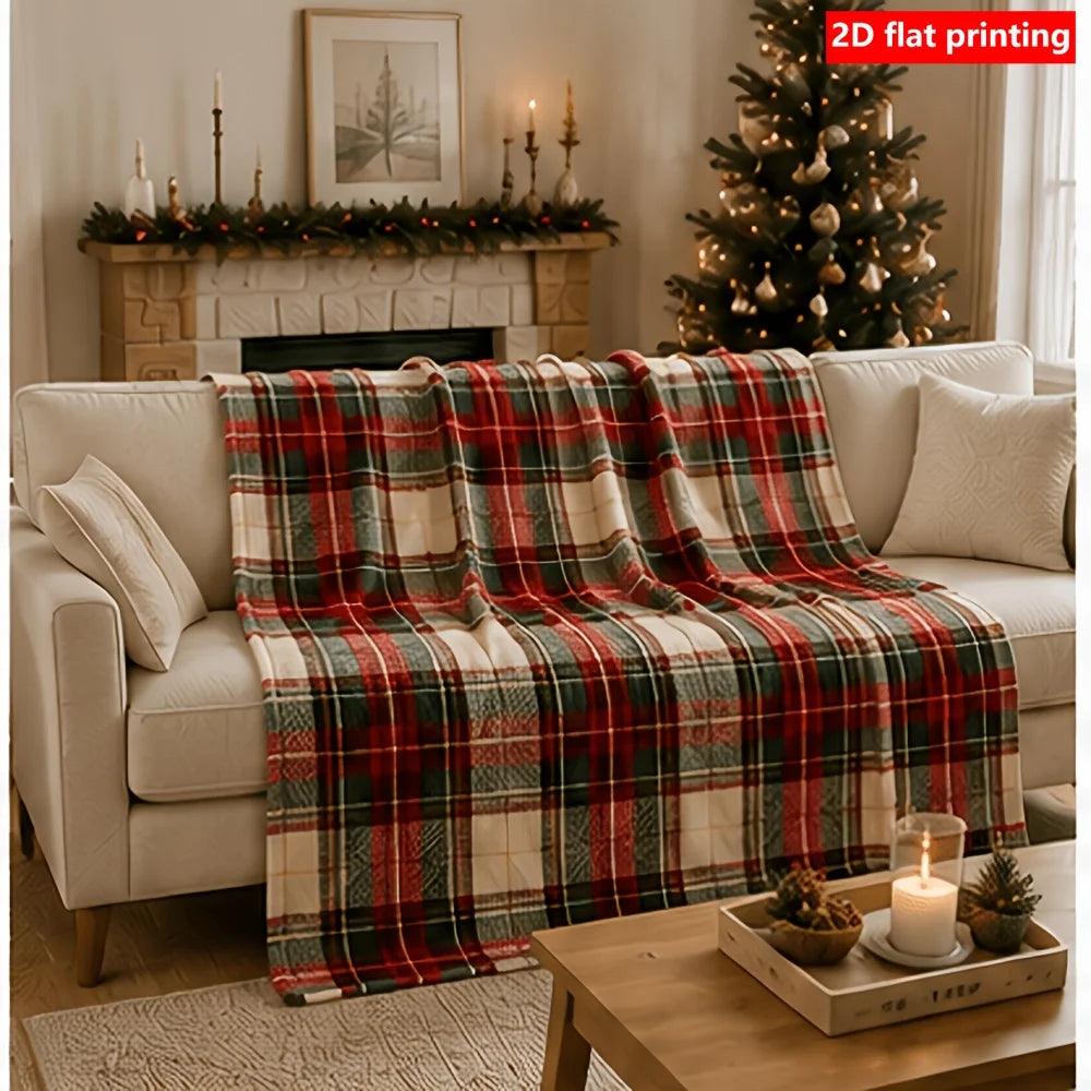 Red Snowflake Christmas Throw Blanket