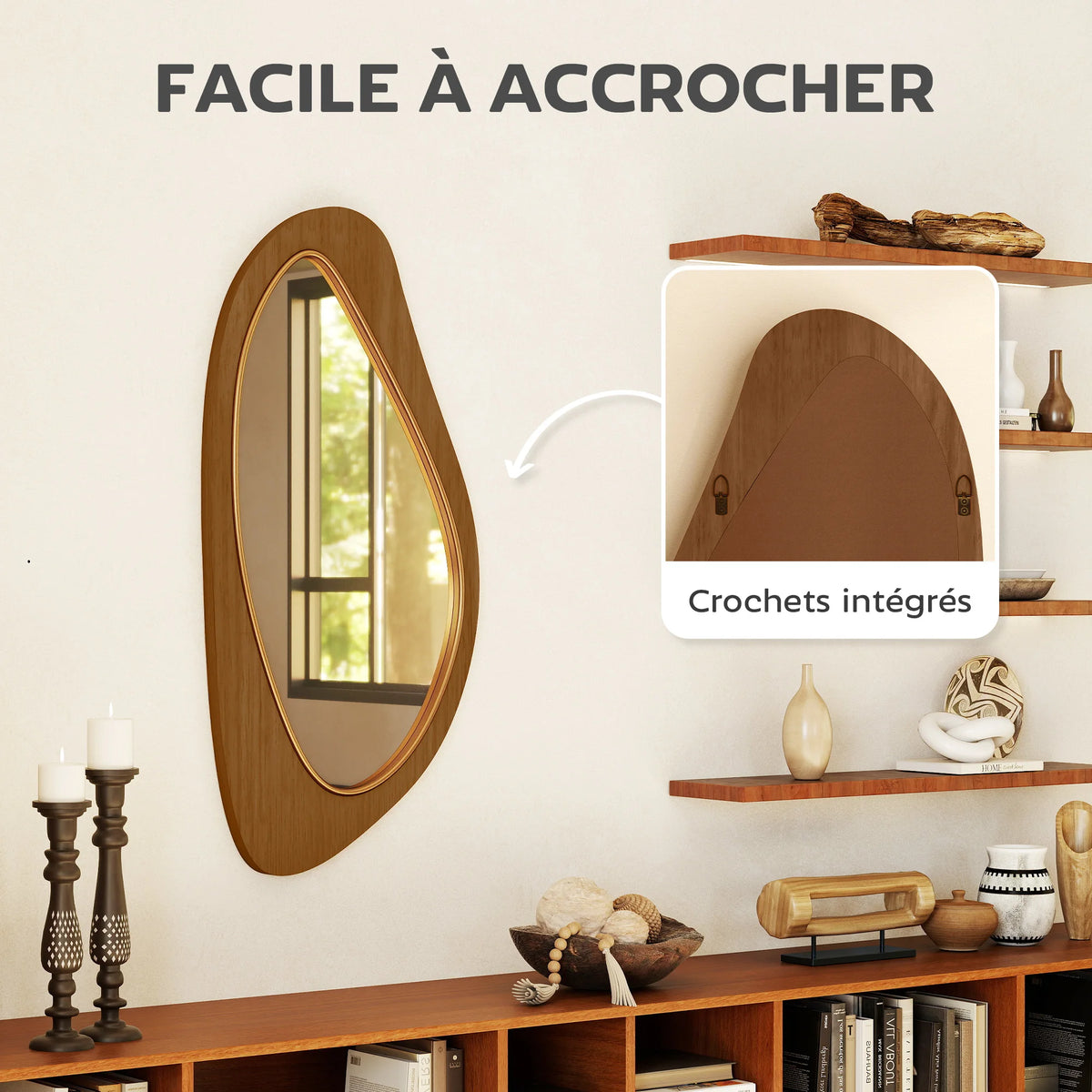 Modern Wall Mirror – Decorative Mirror for Hallway, Living Room & Bedroom
