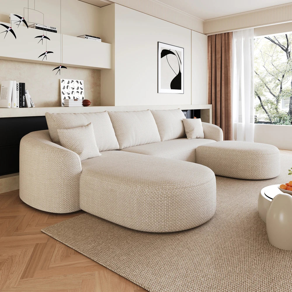 Modular U-Shaped Cloud Sofa – White