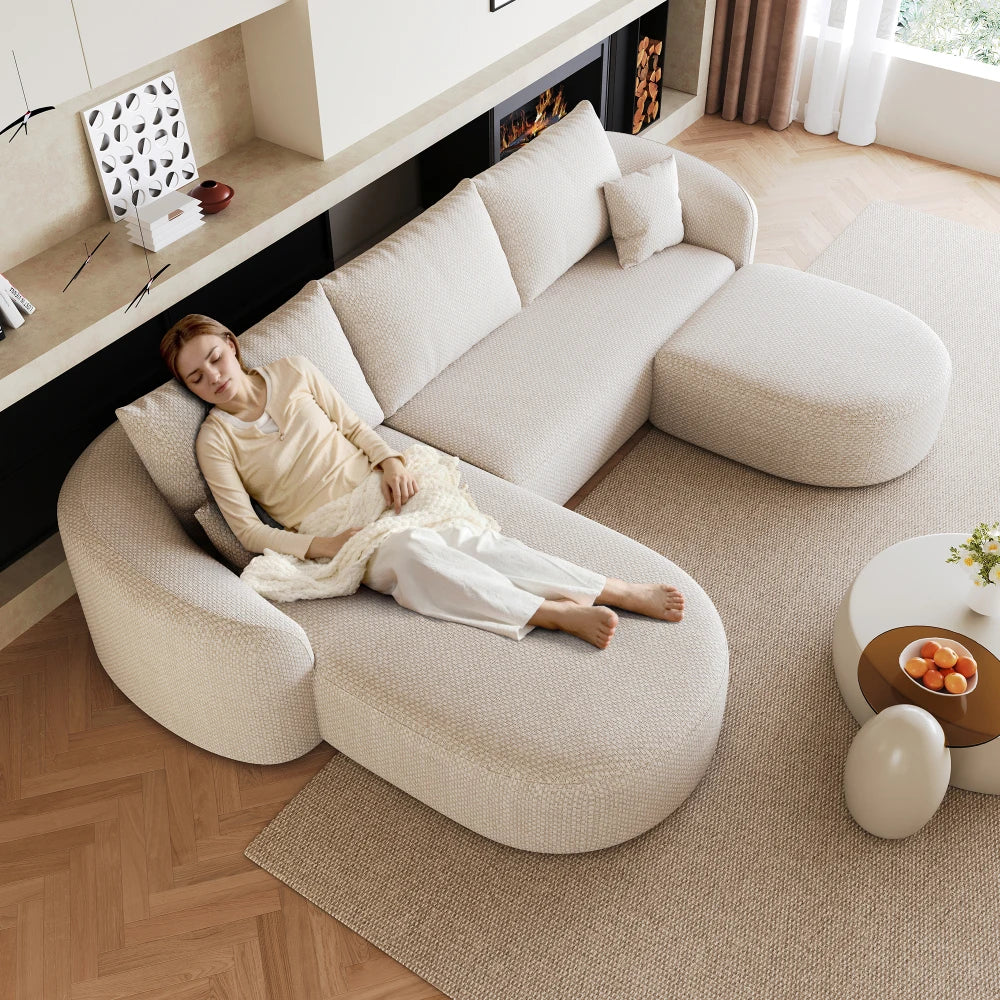 Modular U-Shaped Cloud Sofa – White