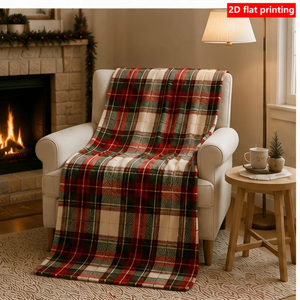 Red Snowflake Christmas Throw Blanket
