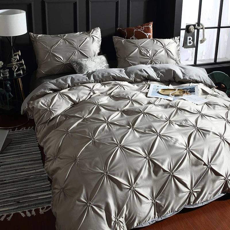 Floral Duvet Cover Set – 2- or 3-Piece Grey