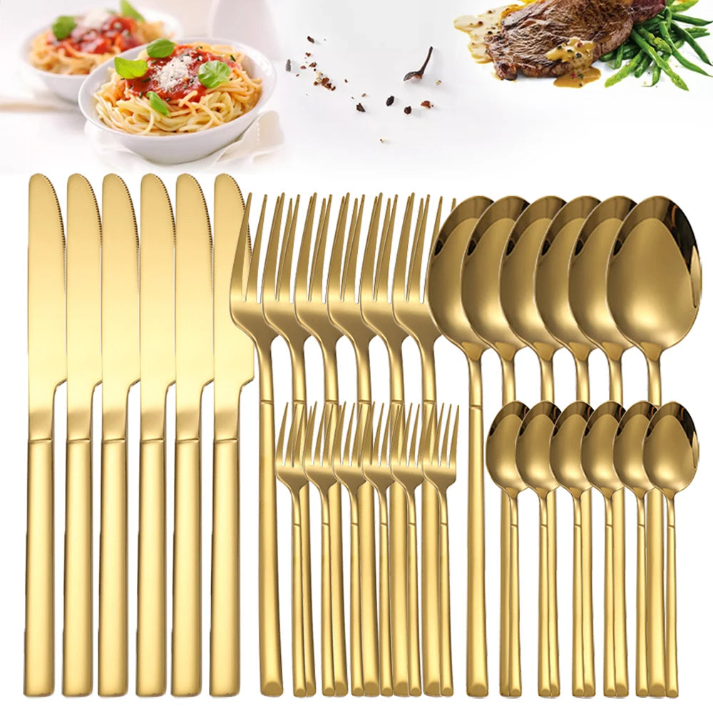Gold Stainless Steel Cutlery Set