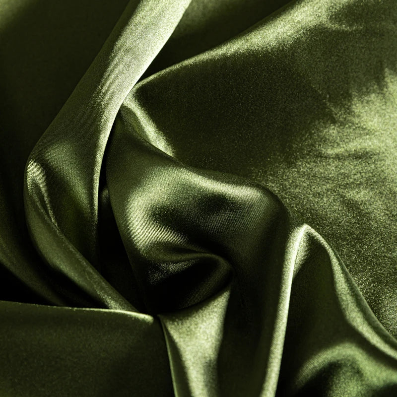 Satin Bedding Set – Duvet Cover, Sheet & Pillowcases Moss green