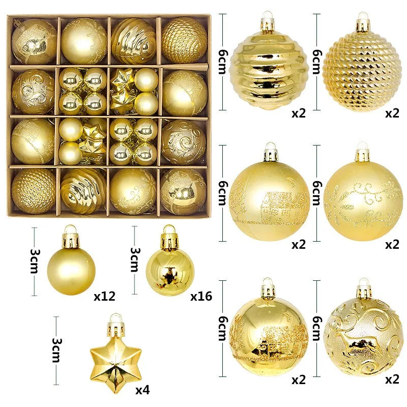 44-Piece Christmas Bauble Set