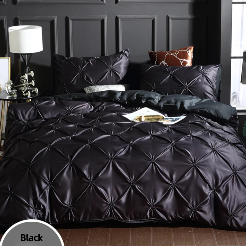 Floral Duvet Cover Set – 2- or 3-Piece Black