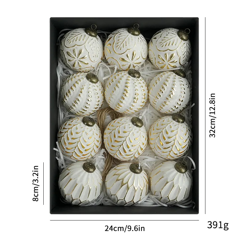 Antique 3D Christmas Bauble Set