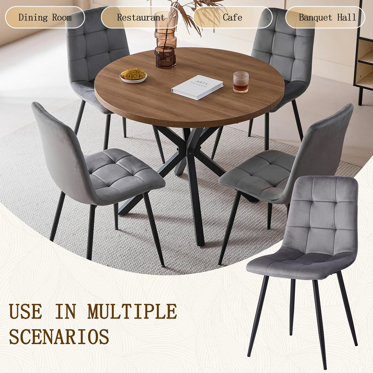 Velvet Dining Chairs – Set of 2, 4 or 6
