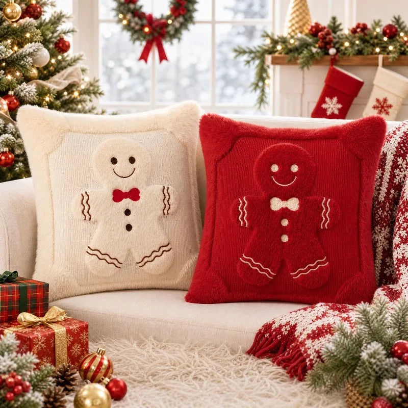 Christmas Tree Embroidered Cushion Cover – 2 piece set, 45x45 cm