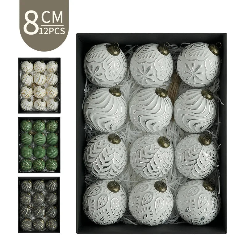 Antique 3D Christmas Bauble Set