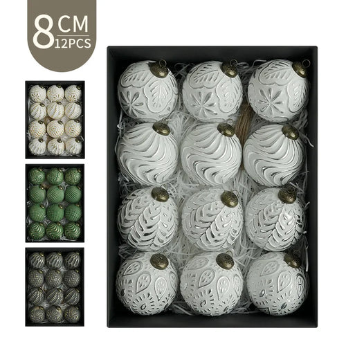 Antique 3D Christmas Bauble Set
