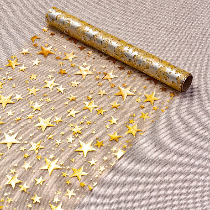 Gold Star Glitter Christmas Table Runner