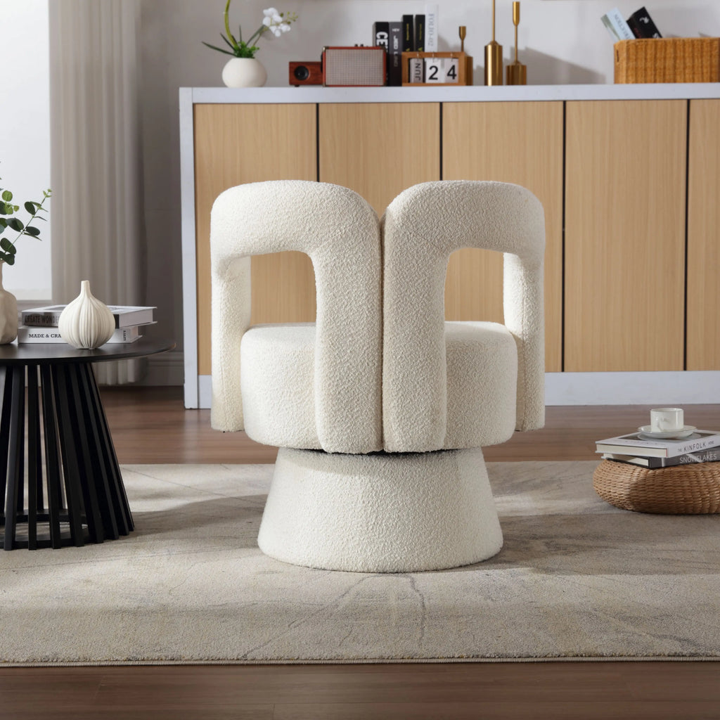 360° Swivel Armchair – Soft Upholstery & Armrests