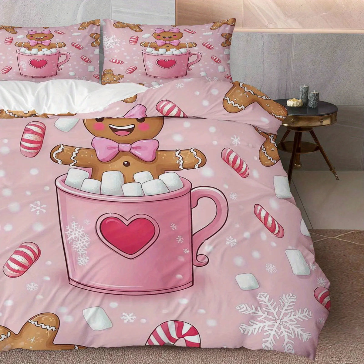 Elk & Snowflake Christmas Bedding Set