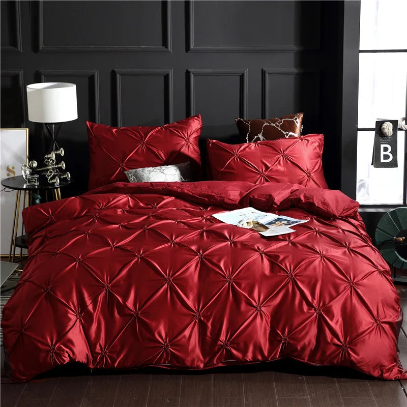 Floral Duvet Cover Set – 2- or 3-Piece Wine Red