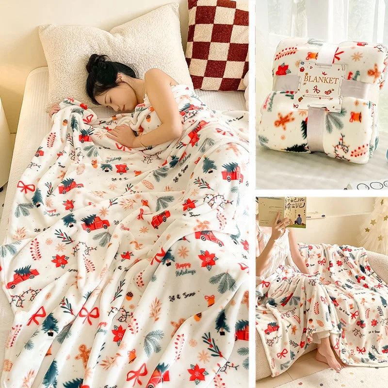 Christmas Flannel Throw Blanket