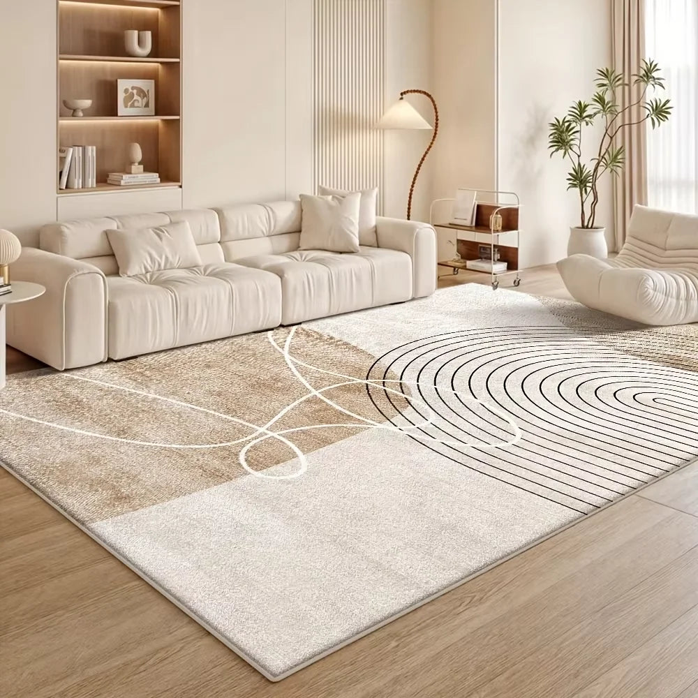Flannel Rug – Modern Geometric, Non-Slip & Washable
