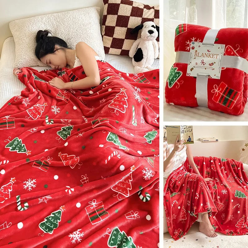 Christmas Flannel Throw Blanket