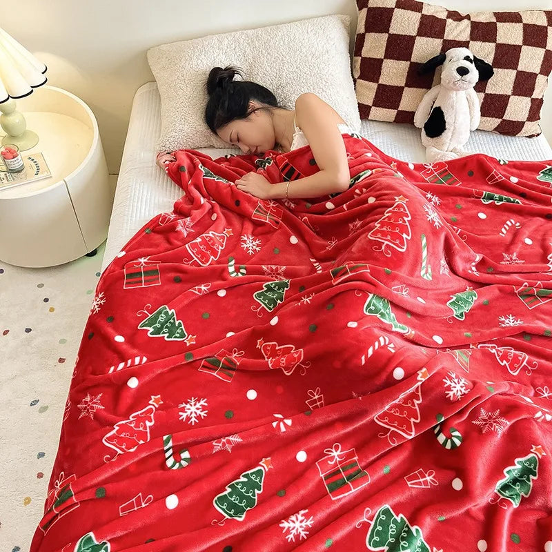 Christmas Flannel Throw Blanket