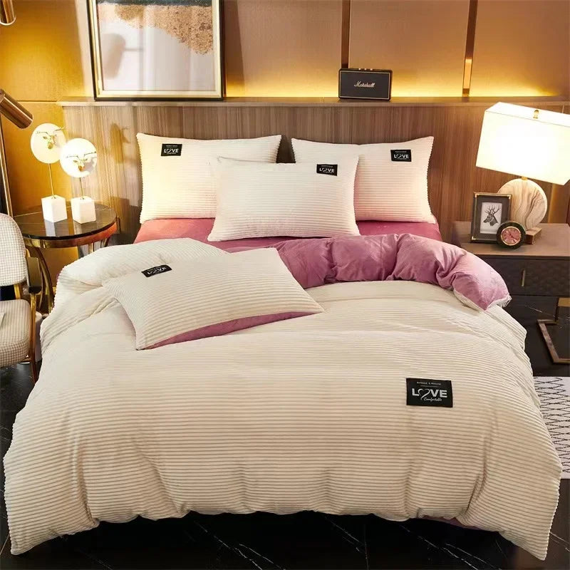 Plush Duvet Cover – Soft Fluffy Bedding Set White