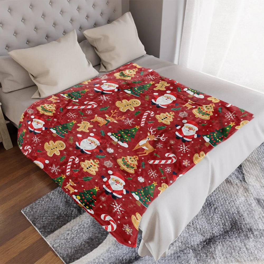 Plaid Christmas Throw Blanket