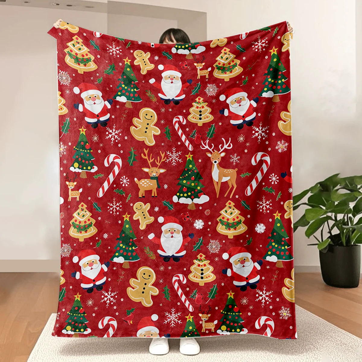 Plaid Christmas Throw Blanket