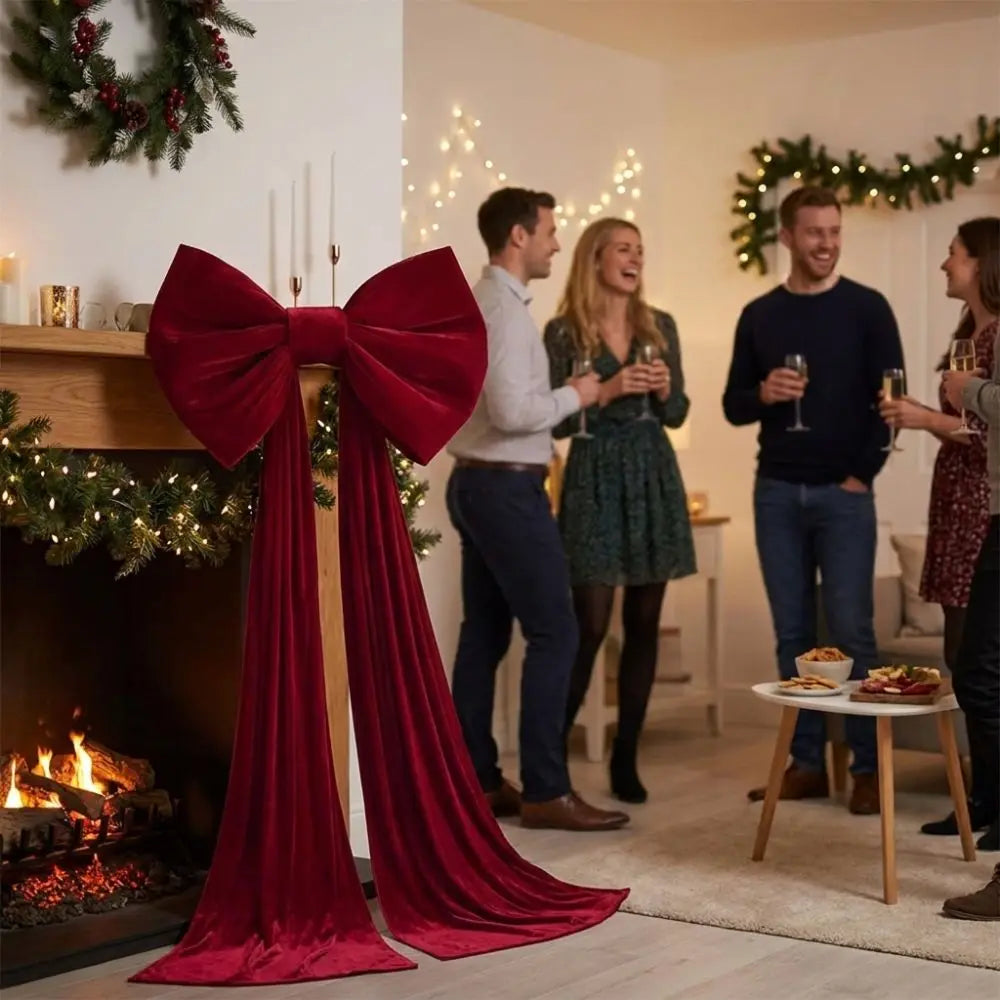 Oversized Velvet Christmas Tree Bow