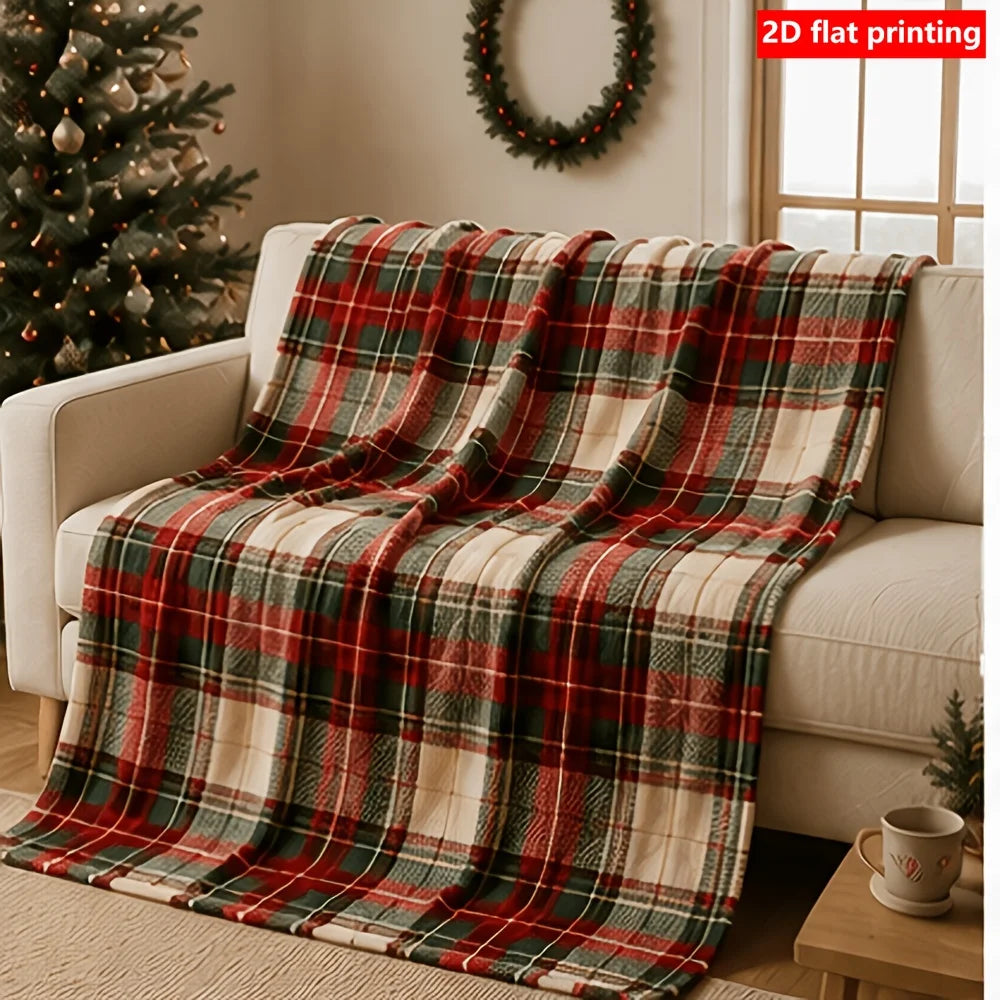 Red Snowflake Christmas Throw Blanket