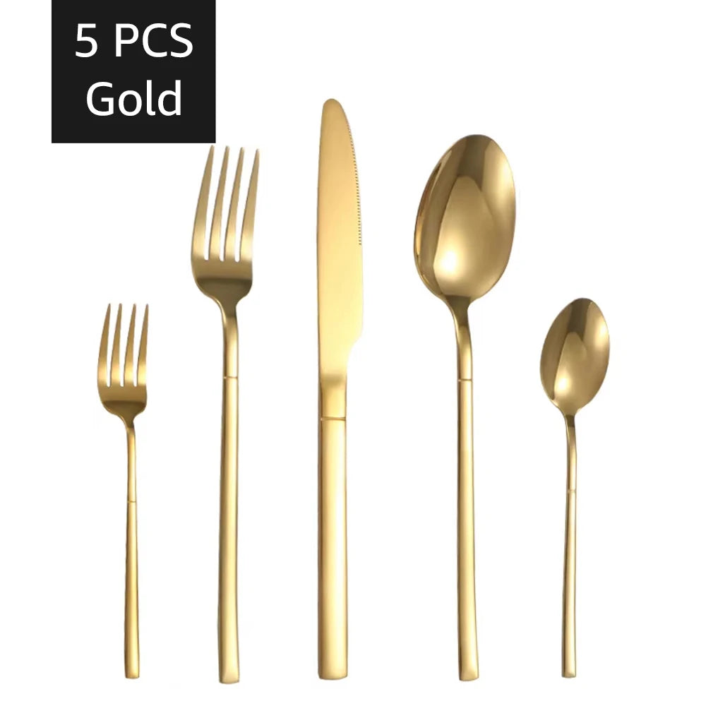 Gold Stainless Steel Cutlery Set