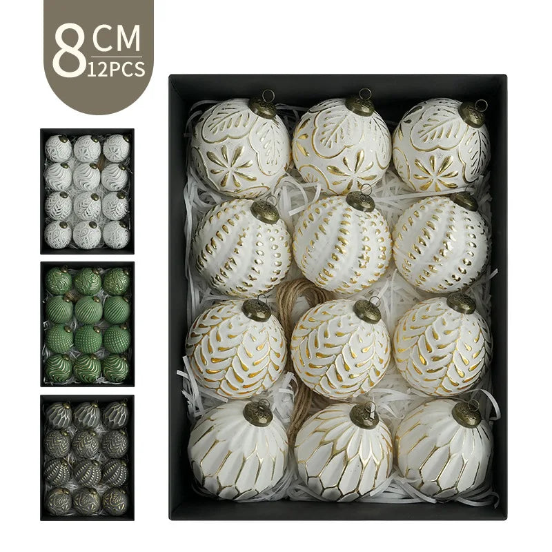 Antique 3D Christmas Bauble Set