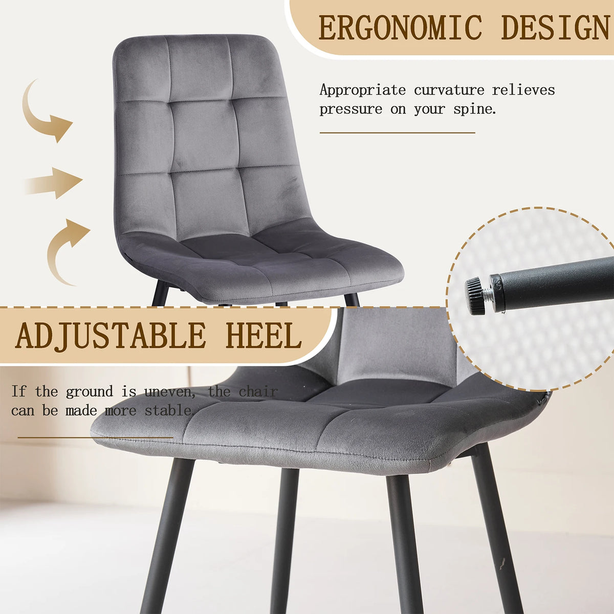 Velvet Dining Chairs – Set of 2, 4 or 6