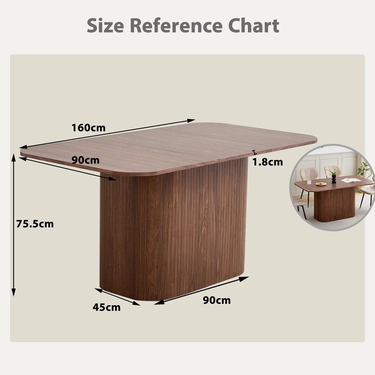 Scandinavian Solid Wood Dining Table for 4–6