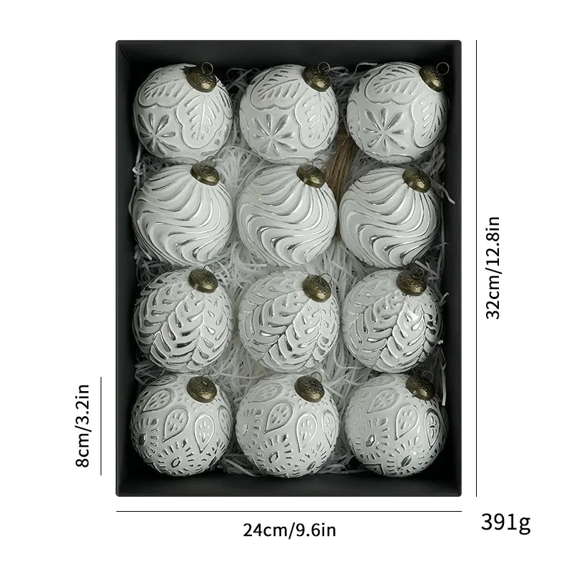 Antique 3D Christmas Bauble Set