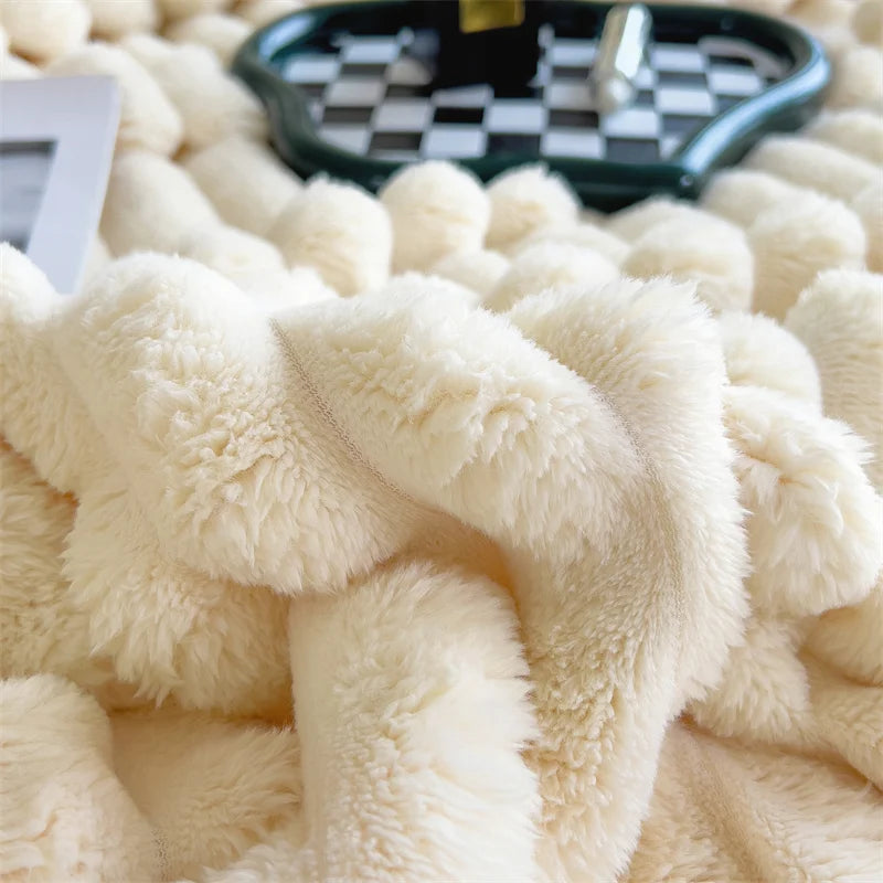 Soft Faux Rabbit Fur Throw Blanket – Warm & Fluffy