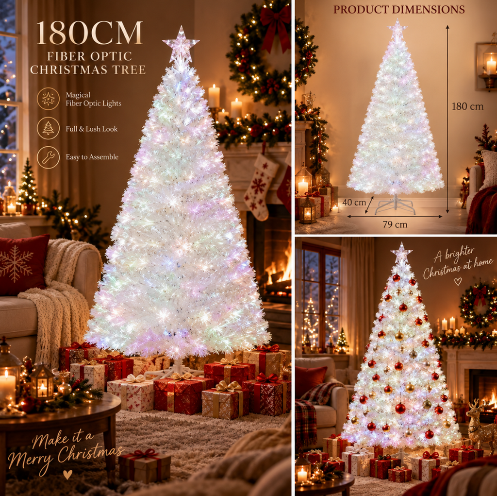 Original 180 cm fiber optic Christmas tree product overview image